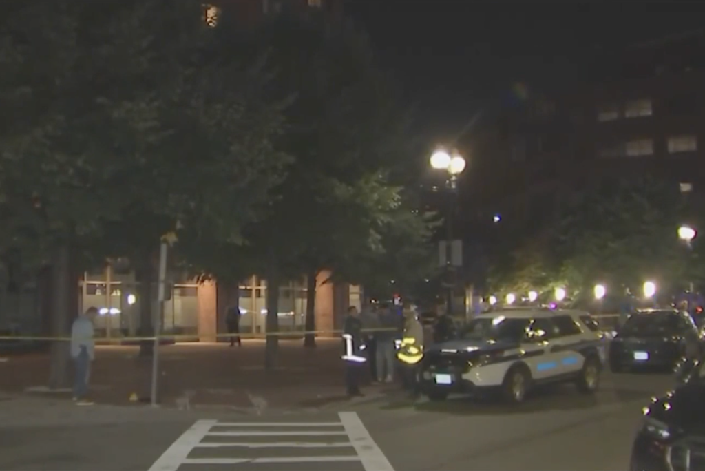 Police investigate the scene of a reported self-immolation outside of the Israeli consulate in Boston, Massachusetts, on September 11, 2024. (Screenshot: NBC10 Boston)